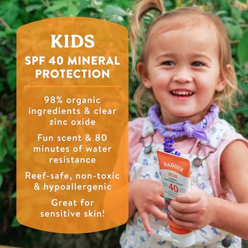 Kids Mineral Sunscreen Set SPF 40 Cream & SPF 35 Stick - 2.9 Fl Oz + 0.65 Ounce Pack of 2