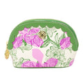 Lilly Pulitzer Vegan Leather Zipper Pouch with Scallop Edge, Cute Pencil Case for Adults, Travel Toiletry Bag, Small Pouch Bag for Supplies, Makeup or Toiletries (Sunset Shadow Home)