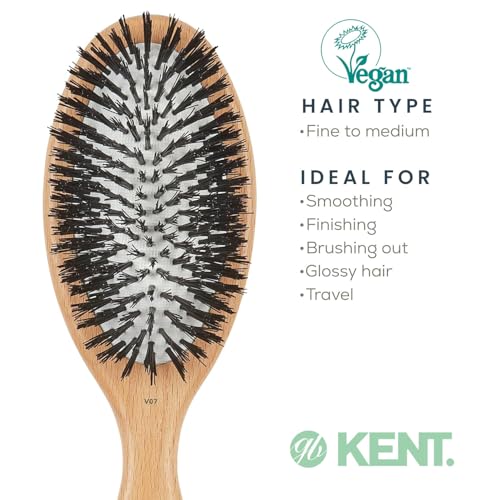 Kent V07 Vegan Large Paddle Hair Brush - Eco-Friendly Organic Styling Tool