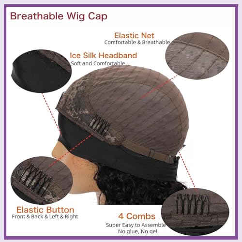 Black Body Wave Headband Wig 16 Inch Human Hair Glueless Brazilian Virgin Hair