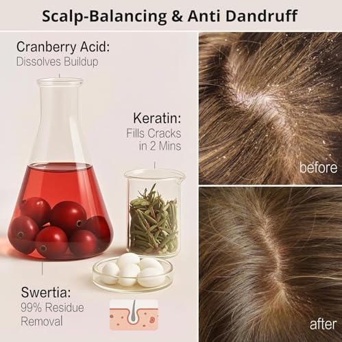 DEMIKI Oily Hair Shampoo with Pink Rose Scent 450ml - Sulfate-Free & Color Safe, Red Variant