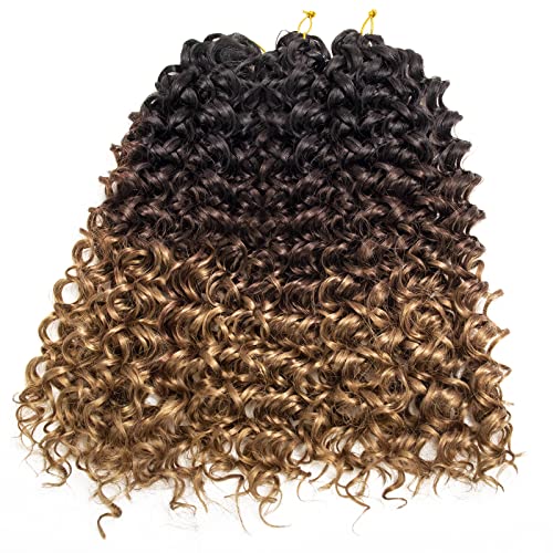 QRHSUKA 9 Packs Curly Crochet Hair 18 Inch GoGo Curl for Women - 1B/30/27