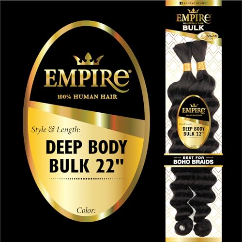 Sensationnel Empire Bulk Braiding Hair 22 Inch 1B Offblack - Deep Body Texture