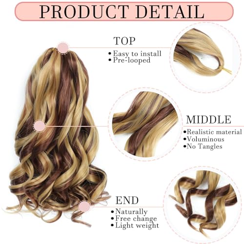 YUUYEE French Curl Braiding Hair Extensions 8 Packs 27#/33# 30 Inch for Black Women