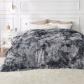 Bedsure Tie Dye Grey Faux Fur Sherpa King Bed Blanket 108x90 Inches
