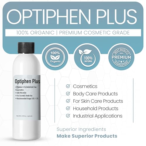 Optiphen Plus Preservative for Cosmetics,Optiphen Natural Presevative For Lotions Making DIY Productes, Serums (4 Ounce / 118 mL)