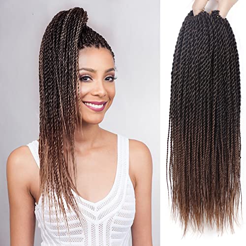 NAYOO Senegalese Twist Crochet Hair 8 Packs 14 Inch 1B/30 Small Twist Natural Ends