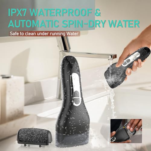 Callus Remover for Feet - with Larger Grinding Head, Portable Pedicure Kit Foot File Callus Remover, Rechargeable Waterproof Foot File for Foot Care Deadskin Remover LCD Display-2pcs