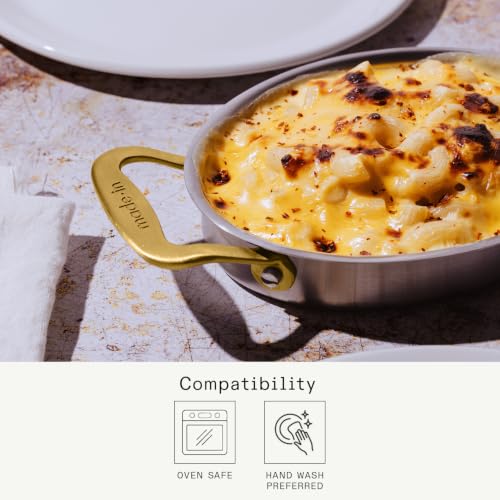 Made In 2-Piece Stainless Steel Oval Gratin Dishes - Oven Safe Up to 750°F
