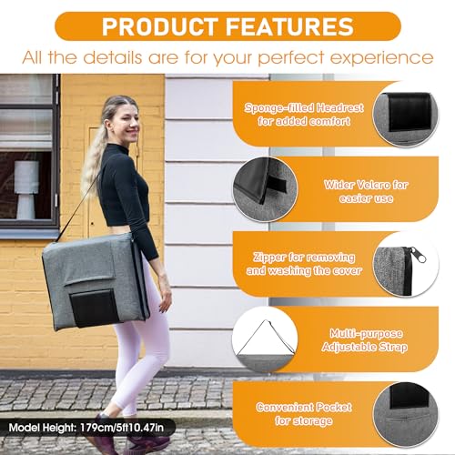 FASTMOMENT Foldable Floor Chair with Back Support & Adjustable Positions, Grey & Black