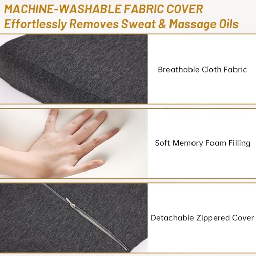 Memory Foam Face Down Pillow Set with Chest Cushion for Massage & Spa - Dark Gray