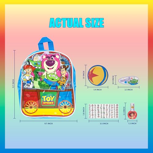 Toy Story Bag Gift Makeup Set Includes 2 Nail Polishes, 1 Lip Gloss, 1 Lip Balm with Keychain, 2 Hair Pins,1 Bag, Perfect for Kids Girls Birthday Gift by Townley Girl
