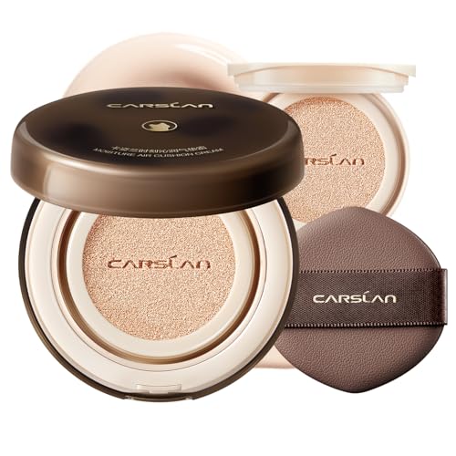 CARSLAN Lasting Air Cushion Cream Face Foundation Makeup, Lightweight, Medium to Full Coverage, Semi-Matte, Long-Lasting Oil Control Finish Foundation, P01 Fair Pink For Oil Skin (Refill Included)