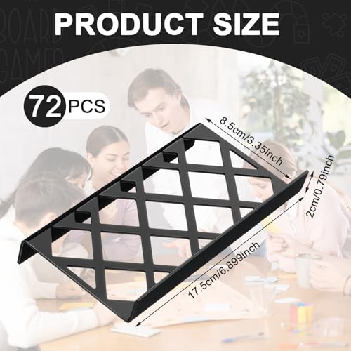 Yalikop 72 Pcs Hollow Trading Card Display Risers Set, 6.89 x 3.35 in, Black