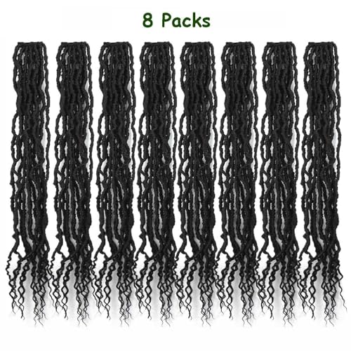30 Inch Faux Locs Crochet Hair - 8 Packs Curly Ends Boho Dreads for Women - Variation of THIS listing