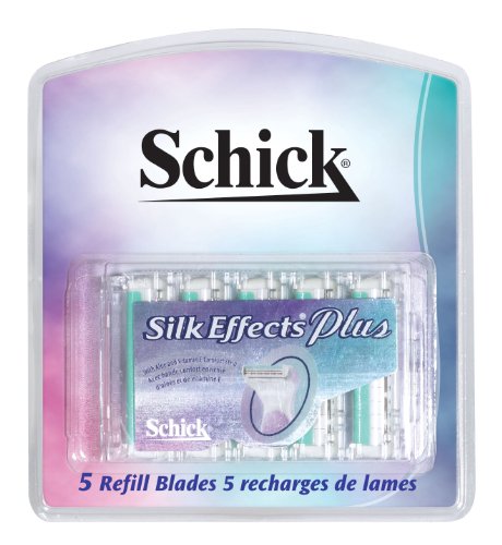 Schick Silk Effects Plus Razor Refill Pack of 2 - 5 Count Each, Skin-Friendly Blades