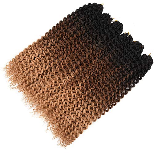 7 Packs 18 Inch Water Wave Synthetic Passion Twist Hair Ombre Brown Blonde - Crochet Braids