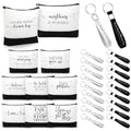 Sanwuta 48 Pcs International Womens Day Gifts for Women Makeup Bags Employee Appreciation Cosmetic Bags Canvas Keychains Appreciation Gifts for Coworkers Nurse Team Staff Volunteer(Stylish)