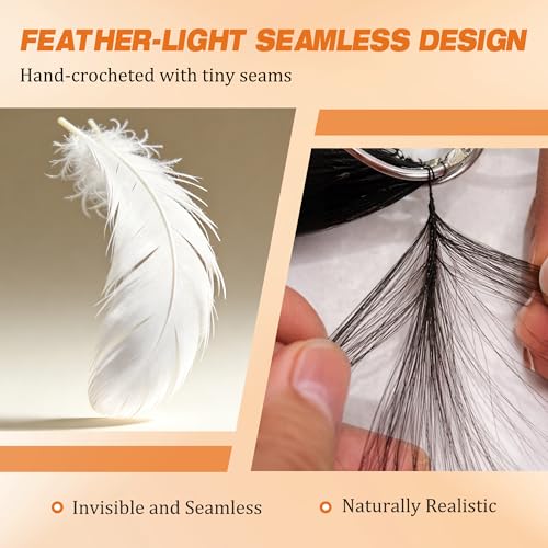 Builson 1b# 18 Inch Human Crochet Hair Feather Crochet Braids - Natural Fullness