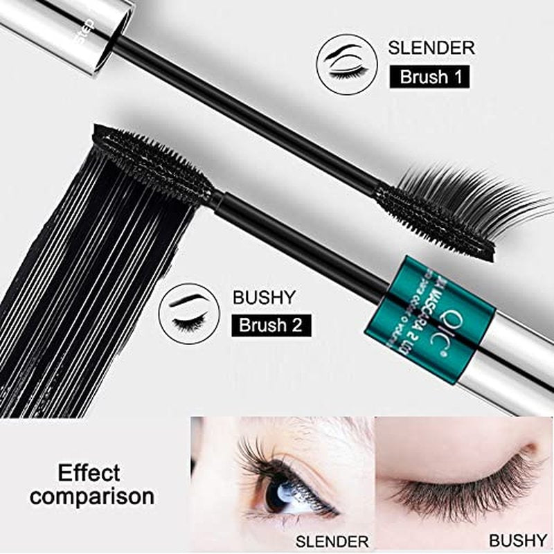 2in1 Vibely Mascara Waterproof Black Volume And Length Thickening And Lengthening Dual Effect 5X Longer Mascara Smudge-Proof Non Clumping