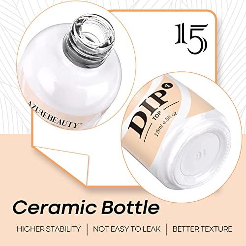 AzureBeauty A2-Clear Dip Powder Liquid Set - 5 Pack, 15ml Each, Long-Lasting Nail System
