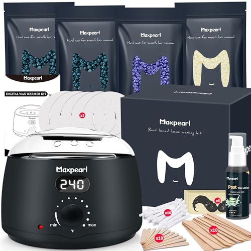 Maxpearl Digital Waxing Kit for Women Men Black - Home Hair Removal System