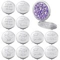 Thyle 12 Pack Christian Compact Mirrors with Bible Verses - Purple, Gift Set