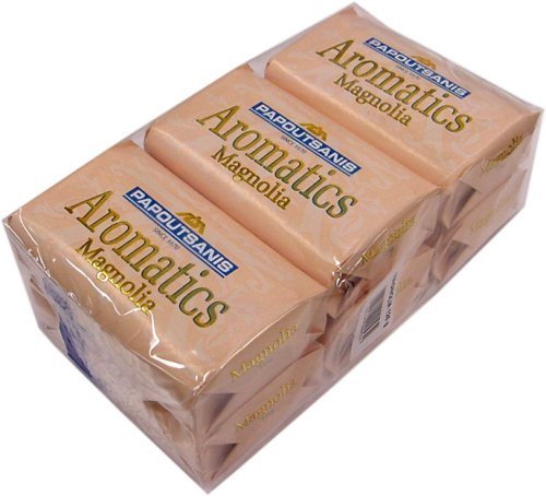 Greek Soap Magnolia Scent 6 Pack - Natural Bar Soap for Bath & Body