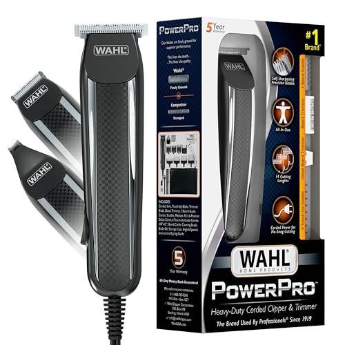 Wahl PowerPro Corded Men's Grooming Trimmer Kit Black 20-Piece Set