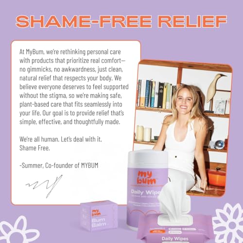 Hemorrhoid Wipes with Witch Hazel ? Gentle & Soothing Cleansing Daily Wipes for Everyday, Cooling, Skin-Friendly - 50 Wipes