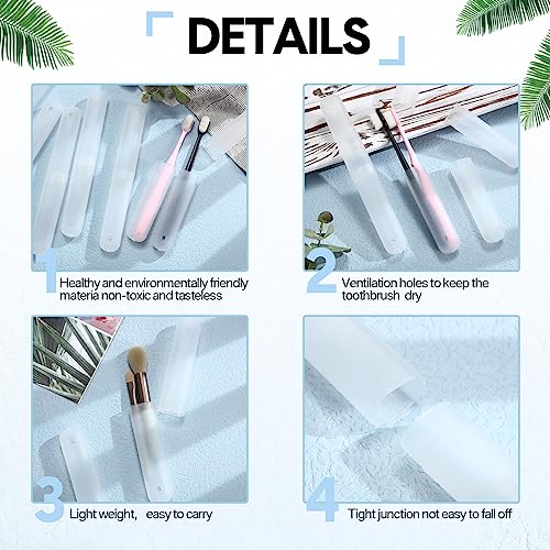 60 Pack Clear Travel Toothbrush Cases Portable Toothbrush Holders for Camping & Home