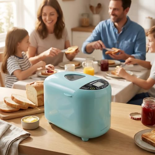 Elite Gourmet Mint Programmable Bread Maker 2 Lb, 19 Presets, 3 Sizes