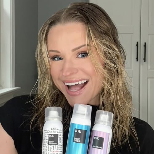 IGK Must Have Travel Kit Holiday 2025 ? Includes GOOD BEHAVIOR Smoothing Spray, DISCO DISCO Shine Spray & ANTISOCIAL Dry Hair Mask ? TSA Approved Travel Size Hair Essentials