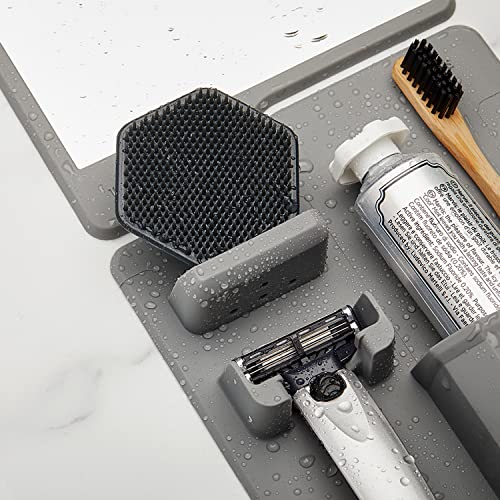 TOOLETRIES Men's Face Scrubber - Silicone Facial Cleansing Brush, Gentle Exfoliator Pad & Soft-Touch Massager - Removes Dead & Dry Skin - Long Lasting Bathroom & Shower Accessories - 3 Pack
