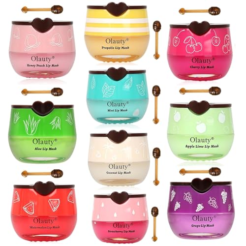 10 PCS Honey Lip Balm Set with Varieties - Bee Lip Moisturizing Masks & Balms