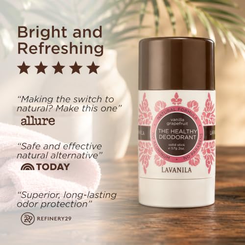 Aluminum-Free Natural Deodorant Duo - Vanilla Grapefruit Scent 2 Oz Each