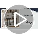 Counter Height Saddle Bar Stools with PU Upholstery - Black, 25.4"