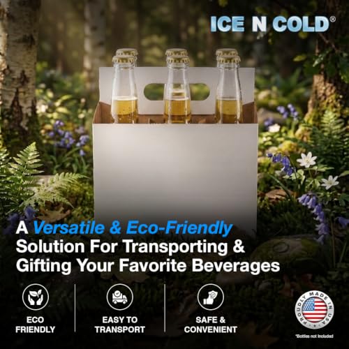 Six-Pack Cardboard Bottle & Can Carrier – 12oz Bottle or 12–16oz Can, Econo White