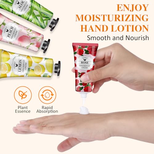 VESPRO 126 Pack Hand Cream Set, Mothers Day Gifts, Bulk Hand Lotion Travel Size for Dry Cracked Hands, Mini Hand Lotion for Easter Basket Stuffers, Bridesmaid Gifts, Employee Appreciation Gifts