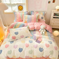 MorroMorn Rainbow Pink Duvet Cover Set Full/Queen Kids Girls Teens Women