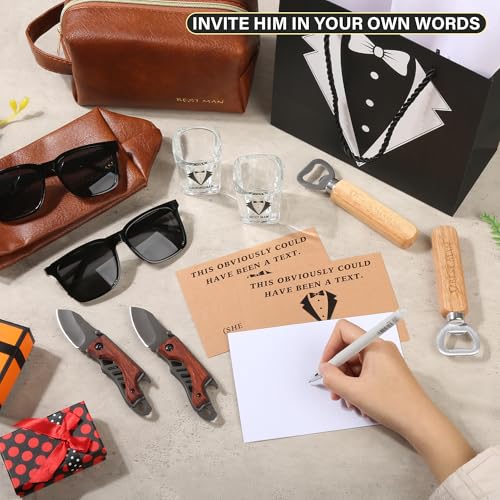 54Pcs Groomsmen Gift Set of 6 Proposal Gift Box with Toiletry Bags Whiskey Glasses Sunglasses Knives & More - Variation of THIS listing