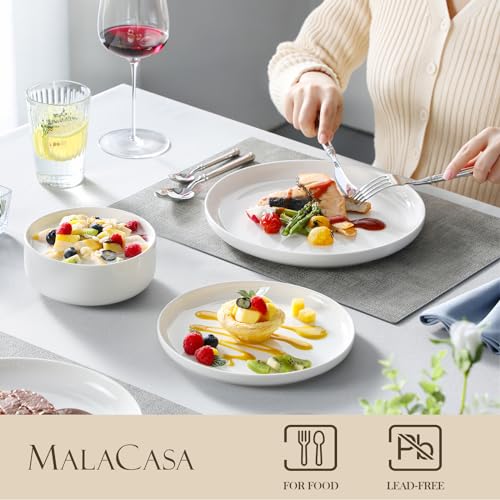 Ivory White 18-Piece Porcelain Dinnerware Set for 6 - Plates & Bowls