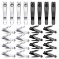 Large Silver Black Nail Clippers Set 24 Pcs with File | Travel & Manicure Tool