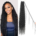 Prelooped Boho Faux Locs Crochet Hair - 1B# Natural Black, 30 Inch, 9 Pack