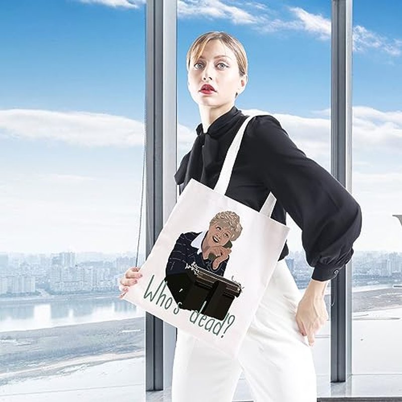 GJTIM Murder TV Show Inspired Gift TV Murder Mystery Series Gift Jessica Fan Present Who¡¯s Dead Tote Bag (Who¡¯s Dead Tote)