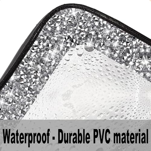 Meetart Diamond Black Clear Makeup Bag with Detachable Shoulder Strap - Travel Toiletry Organizer
