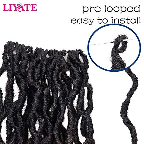 14 Inch Faux Locs Crochet Hair - Soft Goddess Locs for Black Women, 6 Packs, Variation of 1B/4/30