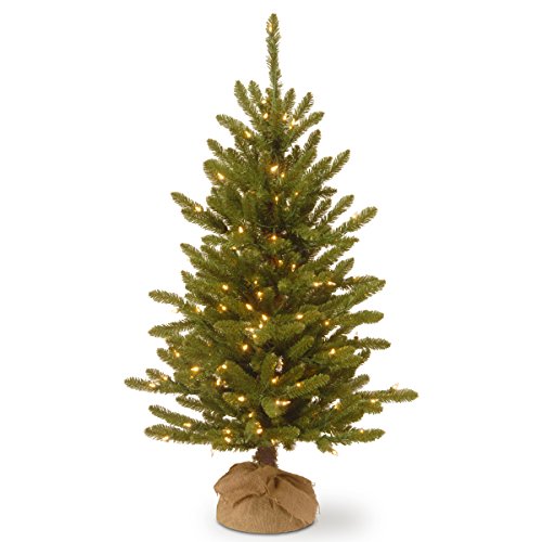 4ft Pre-Lit Artificial Christmas Tree with Hinged Branches - Green, Full Profile, Indoor Decor - Variation of Trees