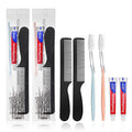 50 Pack Disposable Toothbrushes with Travel Toothpaste & Combs for Travel & Homeless Aid