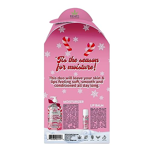 Hempz Holiday Gift Set with Lip Balm & Moisturizer - Candy Cane Lane 17.44 Fl Oz
